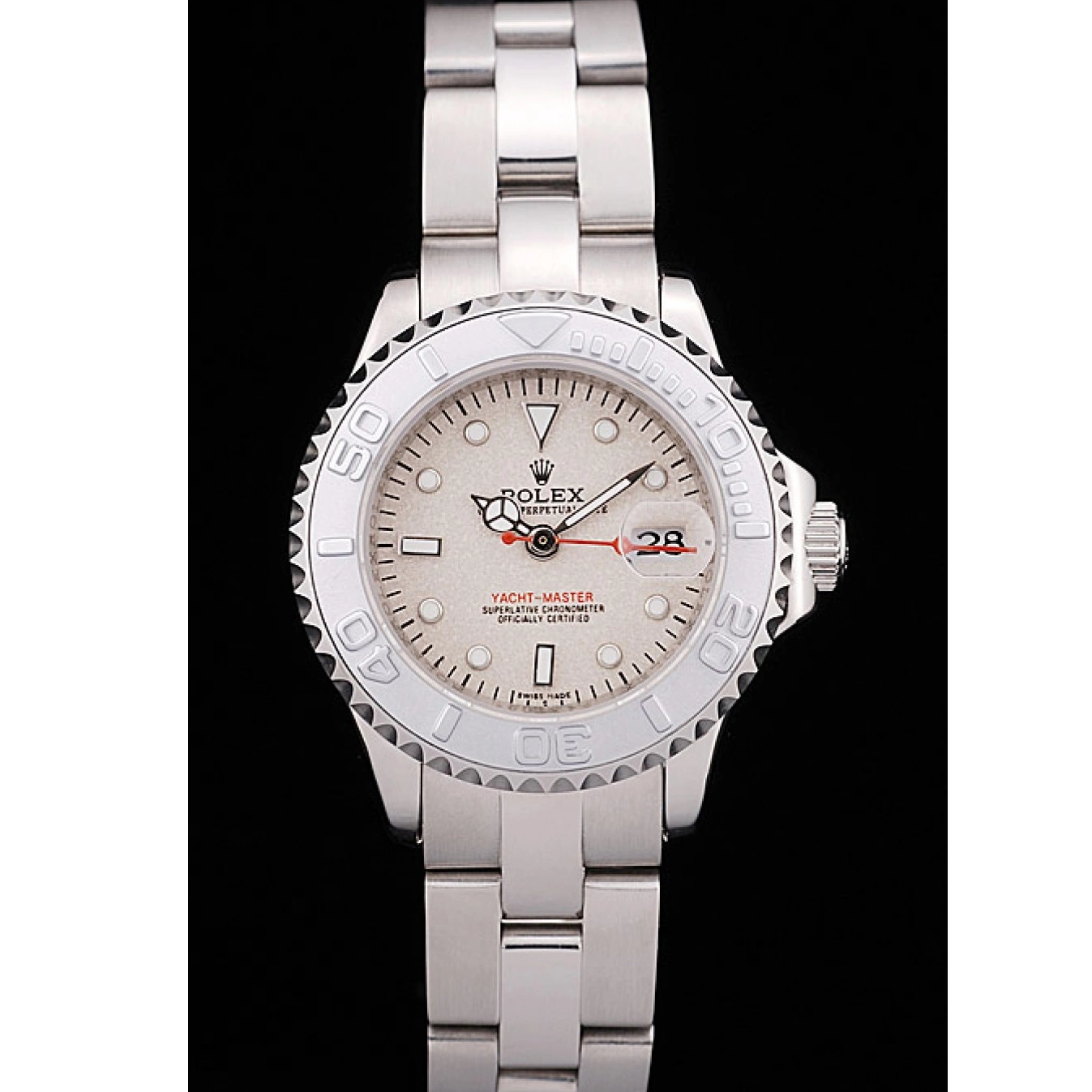 Aaa replica watch Silver Master Rolex Dial Yacht Bezel Beige 0604